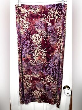 Y2K Maxi Skirt Whimsigoth Fairy Purple/Beige Bohemian Size L